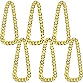 Suqkqokas 6PCS 31.4 Inch Hip Hop Chains, Chunky Gold Rapper Necklaces for Men & Women, 80s 90s Costume Accessories