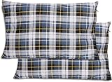 REDCAMP 2 Pack Small Flannel Camping Pillow 50x30cm Blue Black Ultralight view 1