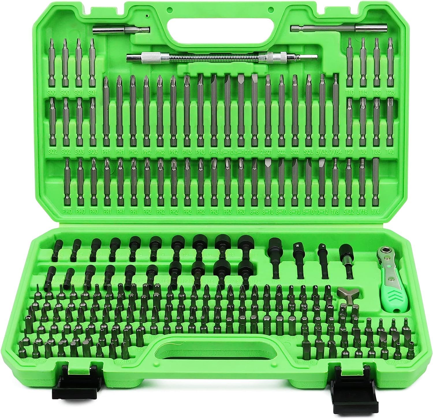 SWANLAKE 232PCS Ultimate Screwdriver Bit Set,Chrome Vanadium Steel Driver Bit Set, includes Security Bits,Nut Driver, Ratchet Wrench and Bits Holder