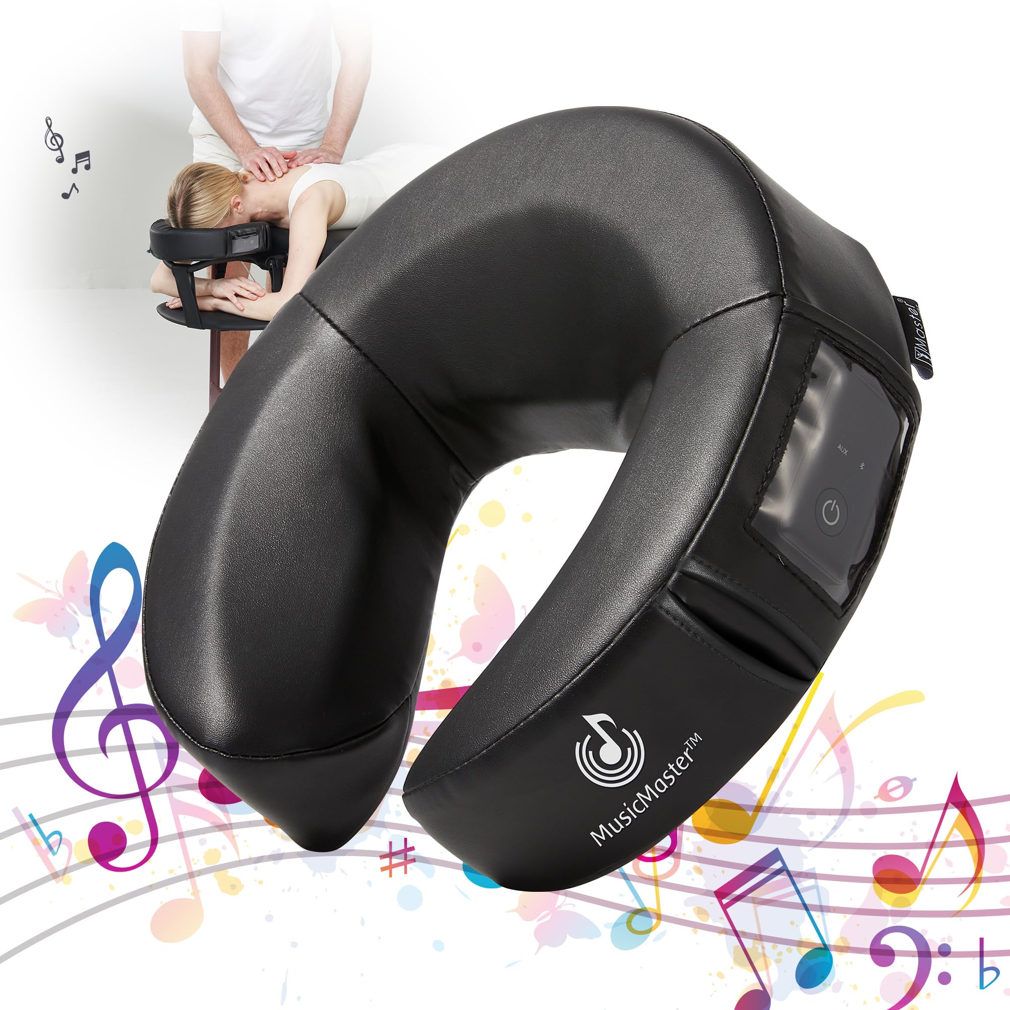 Master Massage Music Master High Fidelity Sound Face Cradle Cushion- Bluetooth Massage Pillow forFace Down Resting- Ultra Soft Massage Table Headrest Foam Headrest