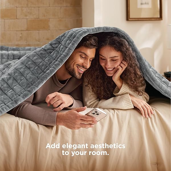 BEDSURE ELECTRIC BLANKET KING SIZE – DUAL CONTROL HEATED WEIGHTED BLANKET KING WITH 10 HEAT SETTINGS, FAST HEATING WITH 10 TIME SETTINGS (100X90 INCHES, FORMAL GRAY)