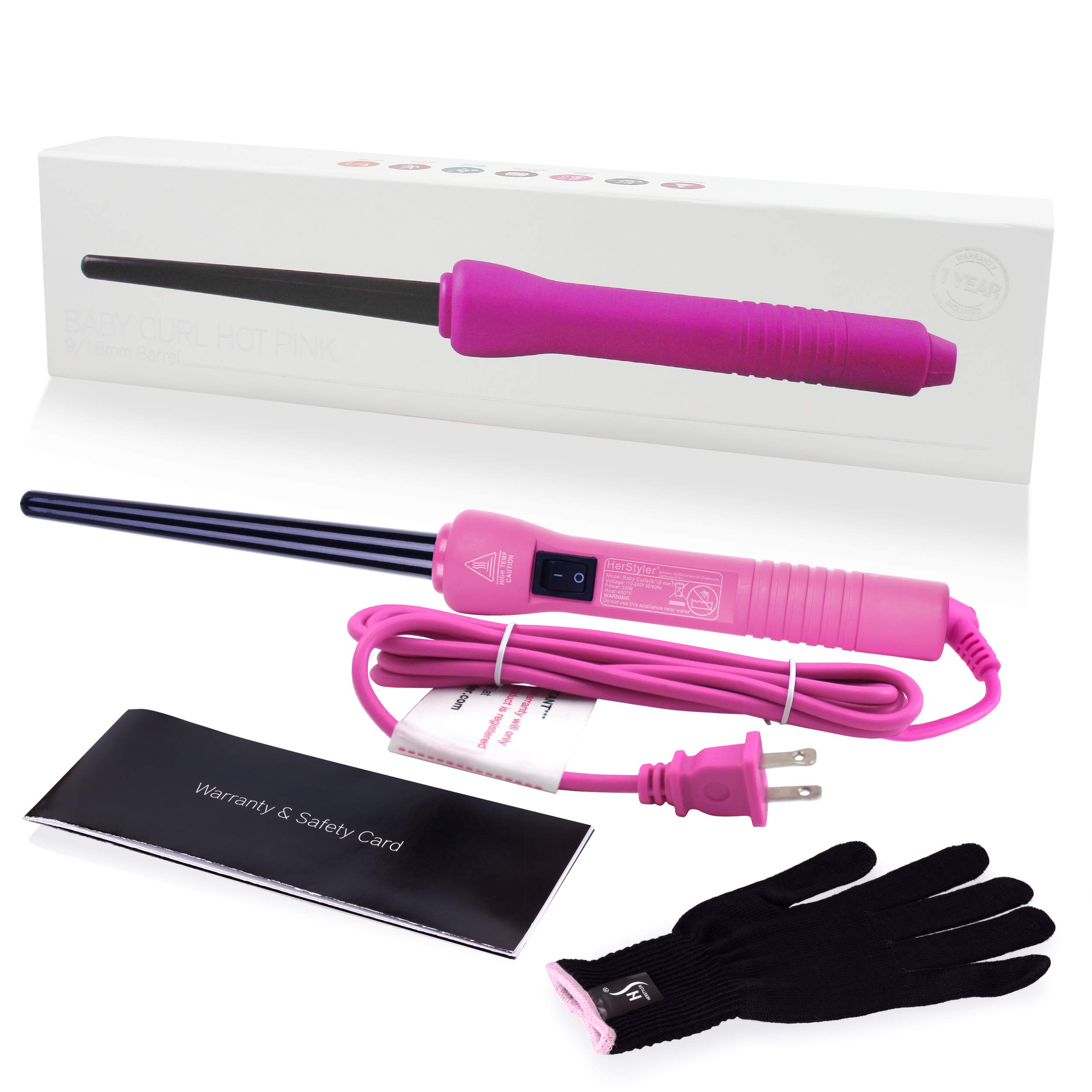 Herstyler Baby Curls Mini Curling Iron Tapered 9mm to