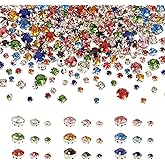Pandahall 918Pcs Sew on Glass Rhinestone with Silver Iron Claw 3 Sizes 9 Colors Flat Round Faceted Crystal Rhinestone Beads for Sewing Crafts Jewelry Making