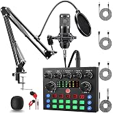 ALSO GO Podcast Equipment Bundle, V8s Sound Card with BM-800 Microphone | Podcast Microphone Bundle with Voice Changer, Recording Studio Equipment for Singing Gaming Live Streaming YouTube Tiktok