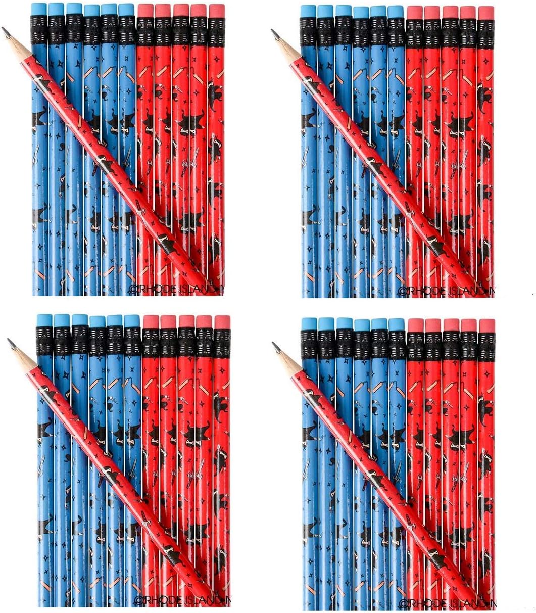 4 Dozen (48) Fun NINJA PENCILS - Party Favors - Student Rewards Giveaways Karate/Martial Arts/Theme