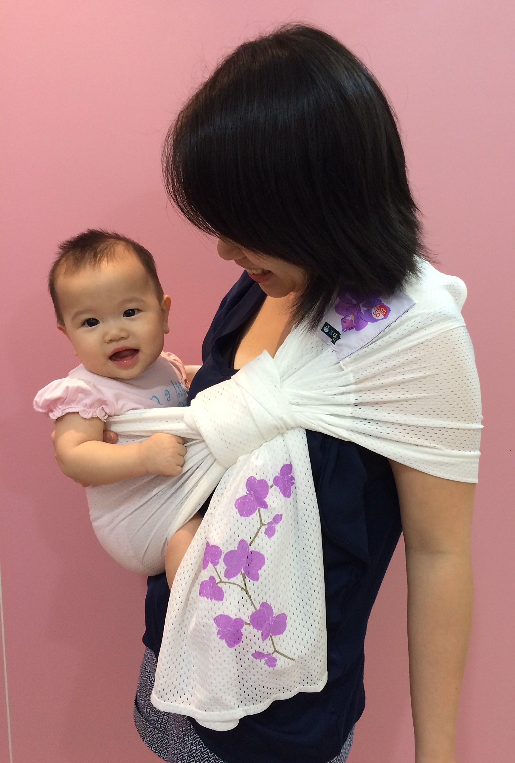 Lucky Baby Ring Sling with Breathable, Quick-Dry Mesh Fabric, Fashionable & Adjustable Carrier, Perfect for Summers, Beach, Pool & Shower. Suitable for Infants-Toddlers & all yr Babywearing. Singapore