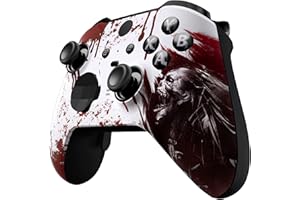 eXtremeRate Front Housing Shell for Xbox One Elite Series 2, Custom Faceplate with Accent Rings for Xbox Elite 2 Core Controller (Model 1797) - Blood Zombie