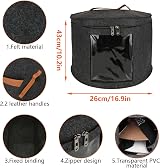 CYEER 2 Pack 17" Foldable Felt Hat Storage Boxes Dark Grey Round Sturdy Travel view 3