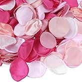 ValueBargain Pink Rose Petals, 200Pcs Artificial Fake Rose Petals for Weddings Bridal Shower Romantic Night Aisle Reception Table Centerpieces Decor, Pink