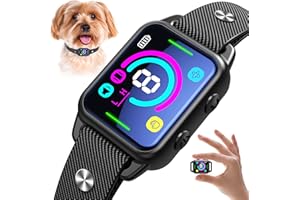 SLAYKAM Bark Collar for Small Medium Dogs, Humane No Shock Dog Bark Collar with 2 Vibrations Beep, Rechargeable Anti Barking Collar with 8 Adjustable Sensitivity, Smart Bark Collars for Dogs (Black)