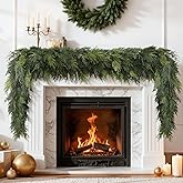 SHareconn 2 Pack 9FT Artificial Christmas Cedar Garland Decoration, Realistic Faux Cypress Greenery Garland for Winter Mantle Table Stairs Railing Fireplace Holiday Indoor Outdoor Decor, 9 FT