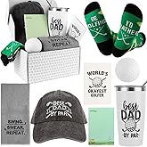 Golf Gifts for Dad Unique Gift for Father Funny Golf Gifts for Men Including Tumbler Mug Socks Sport Towel Baseball Cap Notepad Relief Stress Ball for Birthday Christmas Father Day