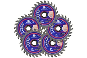 3inch Carbide Tipped Teeth Compact Circular Saw Blade 24T - BRSCHNITT Wood Cutting Saw Blade Arbor:10mm for General Purpose C