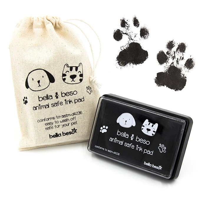 Cat and Dog Pet Paw Print Kit petsafe ink with drawstring bag black Amazon.co.uk Pet Supplies