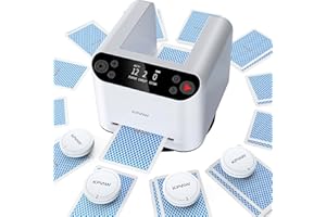 KPAW Automatic Card Dealer Machine Rotating 360 for Playing Cards 2/1/4 Decks USB Rechargeable Card Dealing Machine,Connect 4 Wireless Remotes for Texas Holdem Uno Card Game