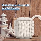 Marwood Nautical Rope Knot Door Stop Beige 2kg 13cm Square Sailor Knot view 6