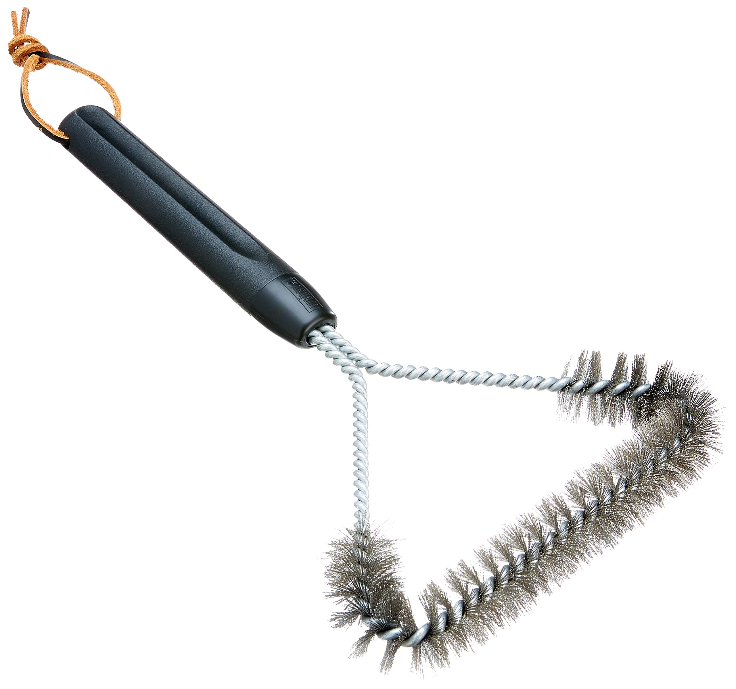 Weber Three-Sided Barbecue Brush 30 cm/BBQ Cleaning Tool, Removes Grease & Food Residue from Cooking Grates, Non-Slip Silicone Handle, Stainless Steel Bristles, 30.5 cm x 18 cm x 2.8 cm