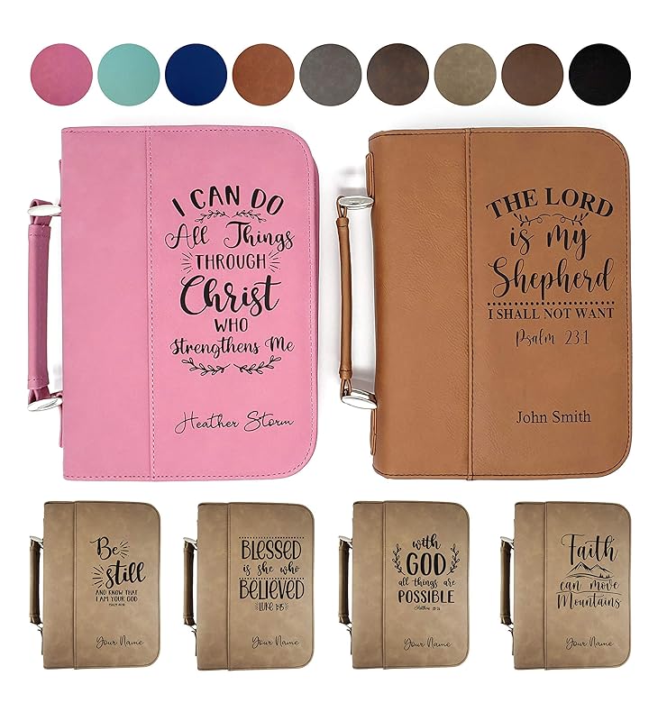 Bible Covers for Women and Men Personalized Bible With Name Engraved, Zippered