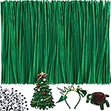 200pcs Christmas Green Pipe Cleaners and 100pcs