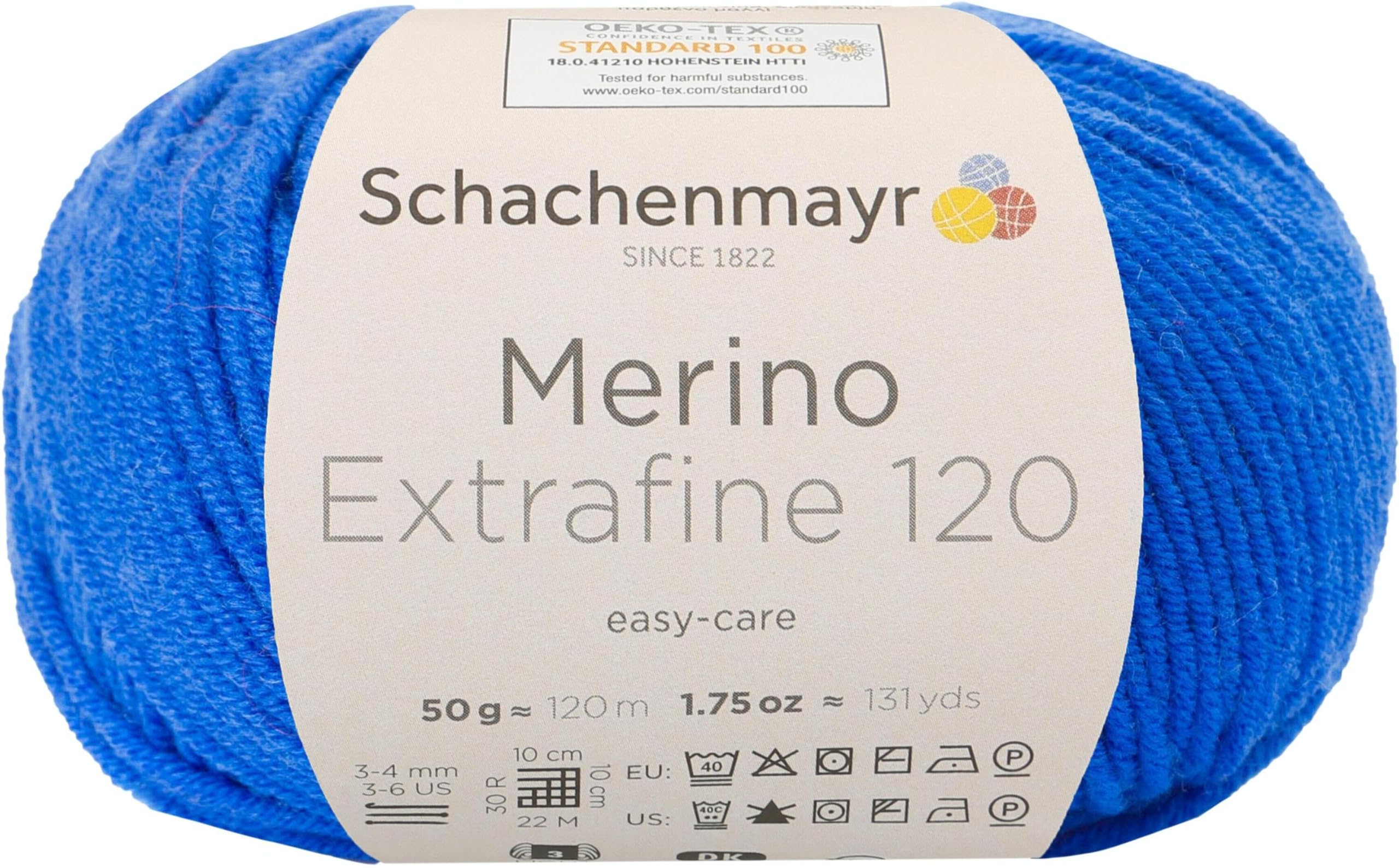 Schachenmayr 120 9807552 Extra-Fine Merino Wool Hand Knitting Yarn, wool, royal, 10 x 10 x 7 cm