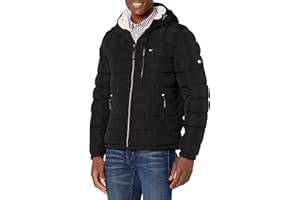 Tommy Hilfiger mens Midweight Sherpa Lined Hooded Water Resistant Puffer Jacket