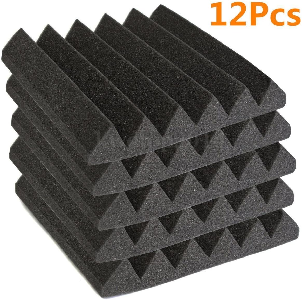 MAGIC SHOW 12 Pack Foam Acoustic Wedge Studio Sound Absorption Wall Panels 2" x 12" x 12" TO300