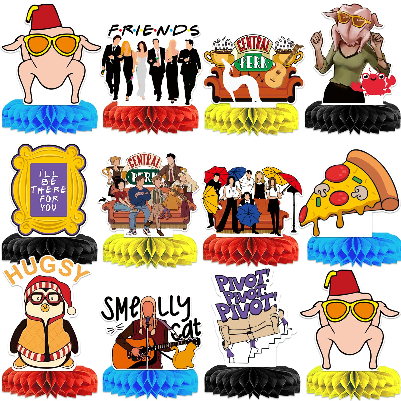 Photo 1 of 12Pcs Friends Themed Party Decorations Honeycomb Centerpieces Friends Party Decorations Friends TV Show Decorations Friends Bachelorette Party Decorations Friends Party Supplies