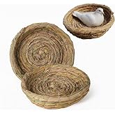 Orgrimmar 2PCS Handmade Woven Flat Base Straw Bird Nest Hatch House Nest | Breeding Nest for Dove Pigeon Parrot Rabbits Hamster Gerbil Guinea Pig Chinchillas