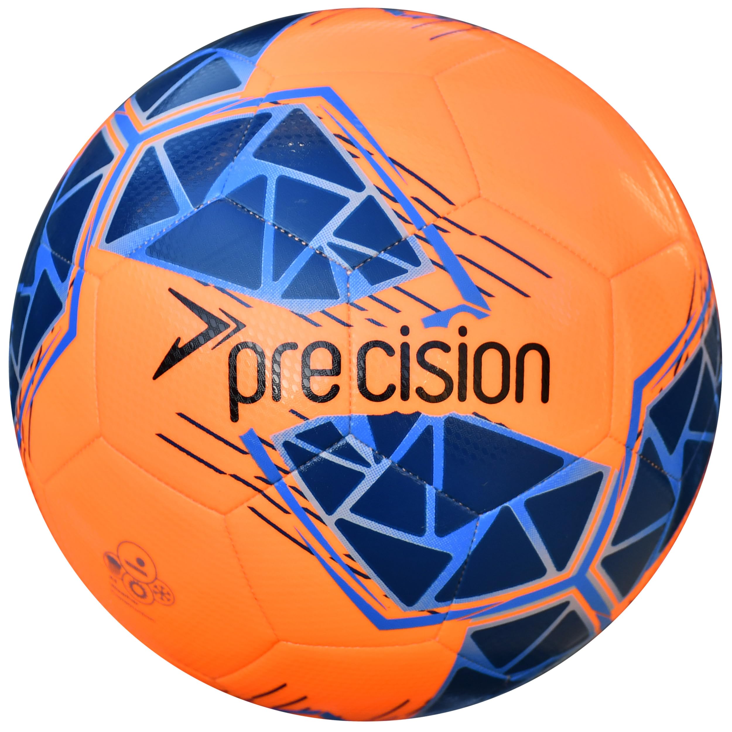 Precision Fusion FIFA Basic Training Ball, All-Weather, IMS Certified, Official, Highly Durable, 3.5mm Eva Foam, Orange, Blue, Royal, Size Ball 4