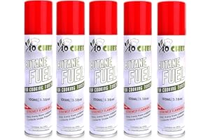 Jo Chef Butane Fuel Refill, Fuel Canister, Universal Refill Gas Lighter, Kitchen Torch, Fuel Butane Torch fluid – Universal Tip – (5 Cans)