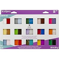 Sculpey III 30 Vibrant Colors of Polymer Oven-Bake Clay, Non Toxic 1.88 lbs., great for modeling, sculpting, holiday, DIY, mi