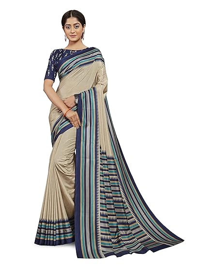 Divaastha Multi Malbari Silk Abstract Saree with Blouse Piece (VSI1016MULTI)