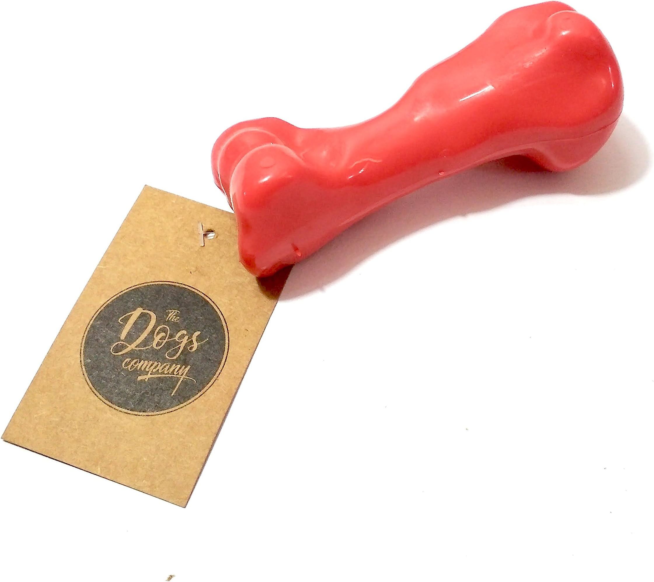 The Pets Company Natural Rubber Dog Bone Chew Toy, Puppy Teething Toy, 4 inches, Colour May Vary
