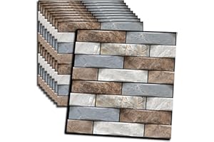 szgwtk 3D Wallpaper Peel and Stick, 3D Wall Panels,3D Self-Adhesive Wall Panel,Waterproof Self Adhesive Decorative Wall Panels Living Room Wall Decoration (10pcs/Pack 11.81 * 11.81 in