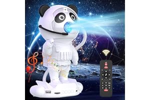 QUEENFAVOR Star Projector Galaxy Light, 5 in 1 Astronaut Galaxy Projector for Bedroom with Bluetooth Speaker, White Noise, Starlight Projector and Night Light Lamp for Kids Adults
