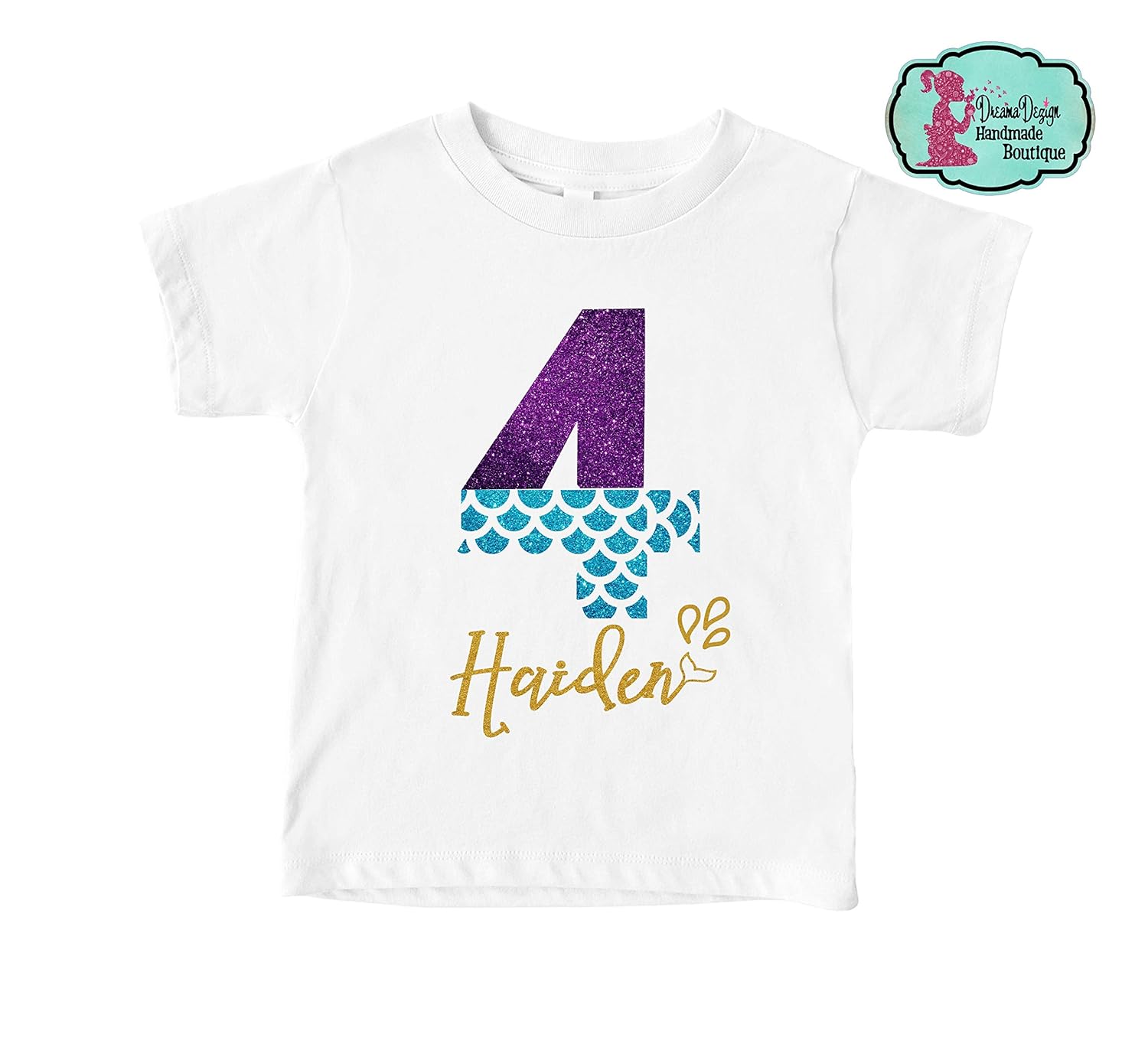 Girls Glitter Birthday Mermaid Theme infant kids girls Shirt - Mermaid Birthday Party Shirt - Girl's Mermaid Birthday Photo Shoot Shirt - Mermaid Birthday Gift-Birthday year 1-2-3-4 and 5 -Personalize