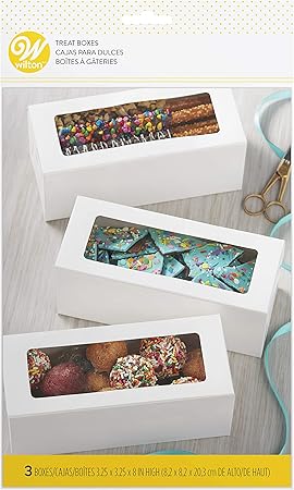 Wilton Pack de 3 Cajas rectangulares Blancas con Ventana: Amazon.es: Hogar