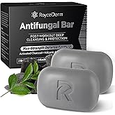 Roycederm Antifungal Soap for Active Skin – Medicated Bar for Athlete’s Foot, Jock Itch, Ringworm with Tea Tree Oil, Charcoal & Volcanic Ash