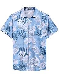 COOFANDY Mens Floral Hawaiian Shirt Short Sleeve