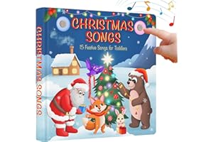 LEARNING BUGS Christmas Songs – Sing Along with 15 Festive Holiday Tunes, Musical Book for Toddlers, 28-Button Music Book, Musical Toys for Toddlers 1-3