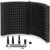 Microphone Isolation Shield - Foldable Microphone Reflection Filter for Recording Studio, Podcasts, Singing, and Broadcasting- Mic Studio Equipment