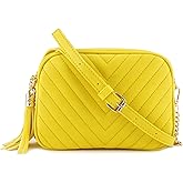 Simple Shoulder Crossbody Bag With Metal Chain Strap And Tassel Top Zipper