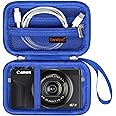 Canboc Camera Case for Canon PowerShot G7 X Mark II/ G7X Mark III Digital 4K Vlogging Camera, Point and Shoot 4K Video Camera Bag, Zipper Mesh Pocket fits USB Cable, Batteries, Blue