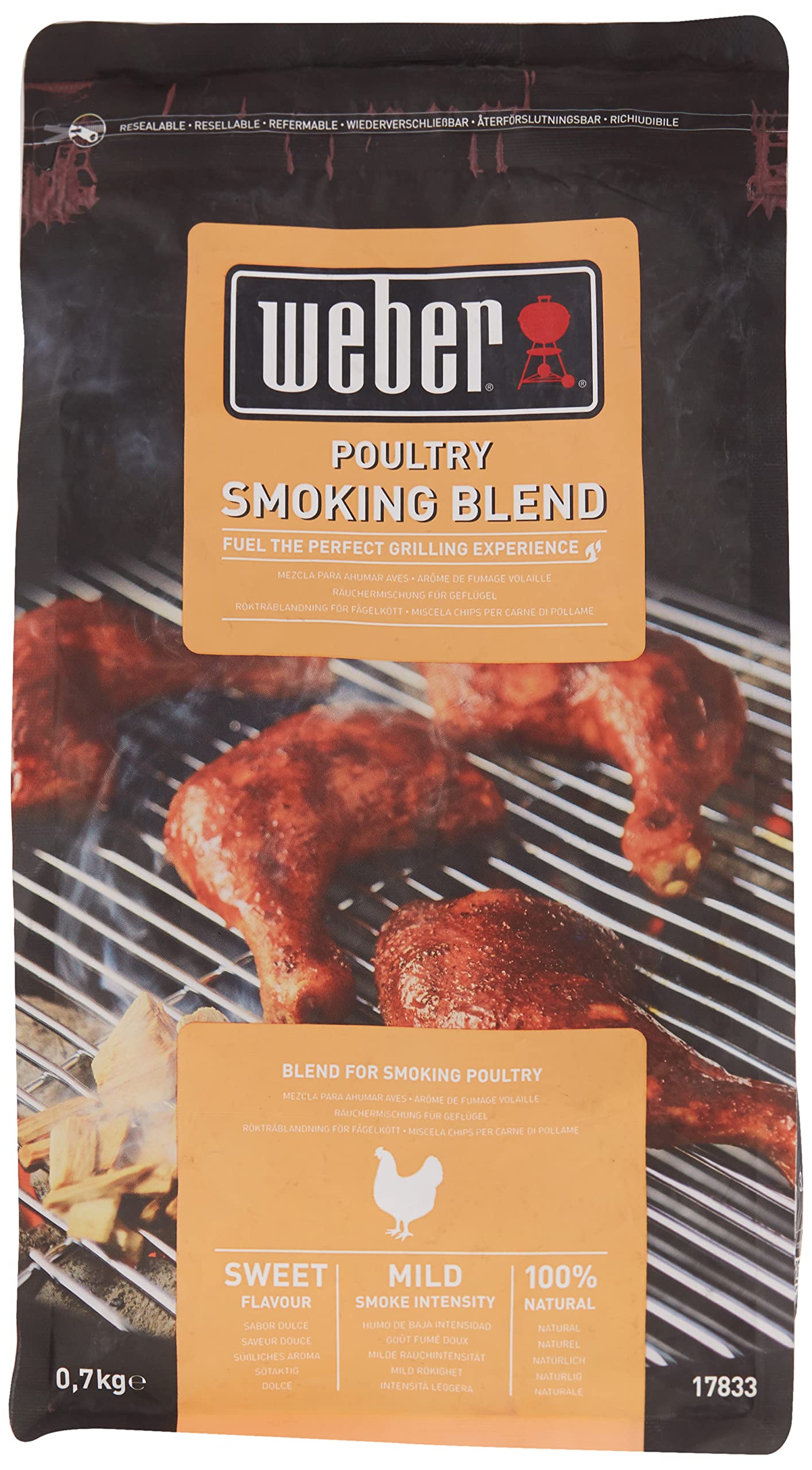 Weber Smoking Chips (700g Pack) - for poultry, a blend of deciduous and fruit trees, EU product, sustainably sourced, FSC certified wood (FSC Mix) (17833)