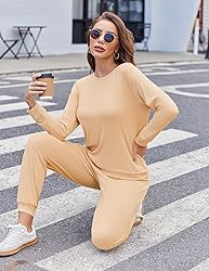 Ekouaer Womens Ribbed Knit Pajama Sets 2 Piece