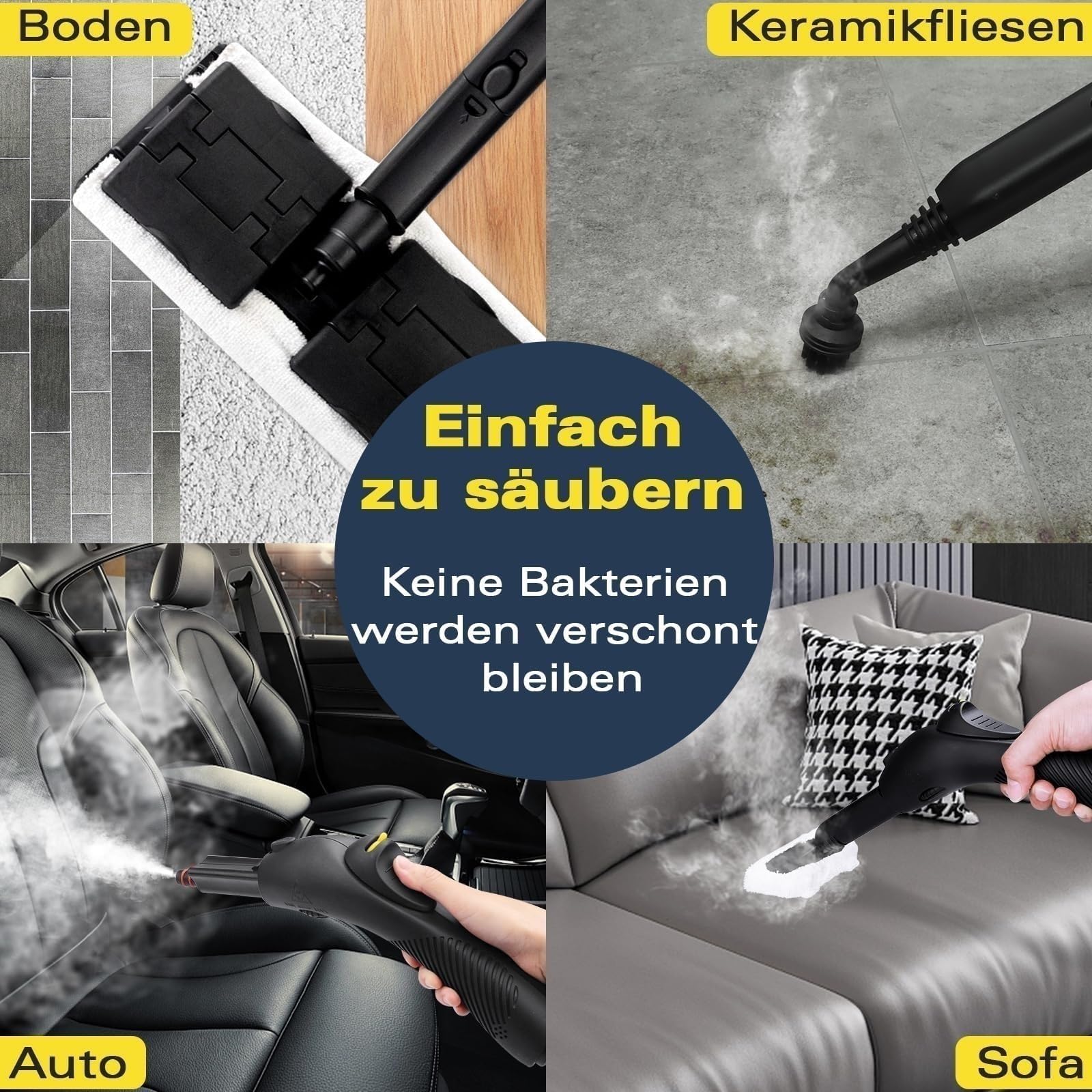 Waitbird Dampfreiniger, komplett mit 21 Zubehörteilen, 248 °F Hochtemperatur, 1,1 l Wassertank, geeignet für die Reinigung von Backöfen, Teppichen, Sofas, Polstern, Spielzeug und glatten Böden. 5