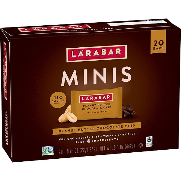 LARABAR PEANUT BUTTER CHOCOLATE CHIP MINI BARS, GLUTEN FREE VEGAN, 20 CT