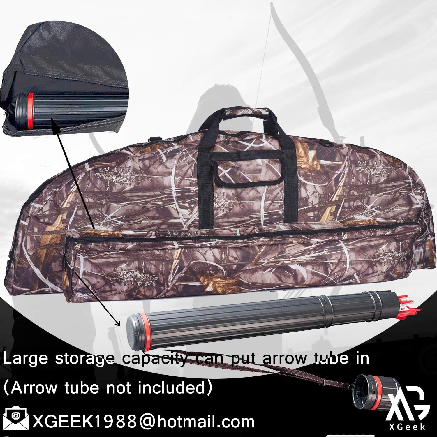 XGeek Soft Bow Case Compound Bow Bag with Protective Padding and Backpack Straps Takedown Recurve Soft Bow Carry Bag for Hunting Holder Bow Accessories Arrow Tube Pocket : Sports & Outdoors