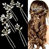 5 Pieces Bride Hair Pins Rhinestone Bridal Hair Piece for Women Crystal Hair Accessories for Bride Bridesmaids Flower Girls(Gold)