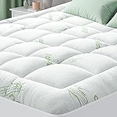 HYLEORY Mattress Topper California King Size - Bamboo-Viscose Plush Pillow Top Mattress Pad, Thick Mattress Protector Cover Breathable Fluffy Soft Bed Topper with 8-21" Deep Pocket, Green